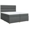 vidaXL Boxspringbett mit Matratze Dunkelgrau 200x200 cm Stoff