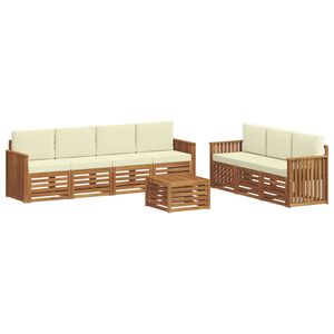 vidaXL Sofagarnituren 8 stk. Natur und Creme Massivholz Akazie