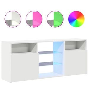 vidaXL TV-Schrank mit LED-Leuchten Wei&szlig; 120x30x50 cm
