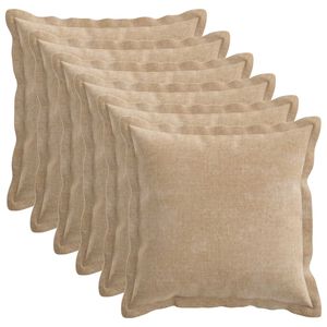 vidaXL Kissenbezug 6 stk. HOUTEN Taupe 35 x 35 cm Chenille-Stoff