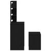 vidaXL LED Schminktisch Set 2 pcs Schwarz Eichen-Optik Holzwerkstoff