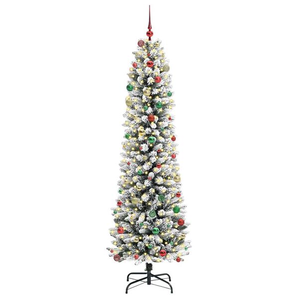 vidaXL K&uuml;nstlicher Weihnachtsbaum mit 300 LEDs mit St&auml;nder Wei&szlig; 240 cm