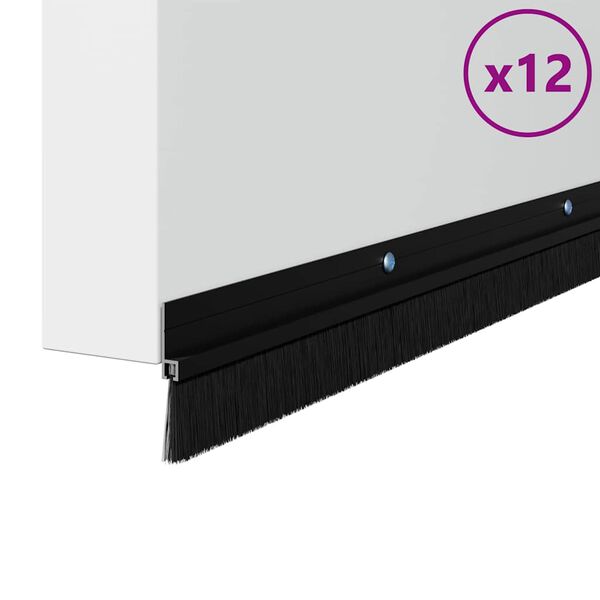vidaXL Aufsteck T&uuml;rb&uuml;rstendichtungen 12 pcs Schwarz 100 cm