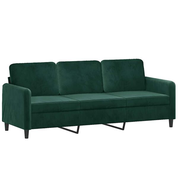 vidaXL 3-Sitzer-Sofa Dunkelgr&uuml;n 180 cm Samt