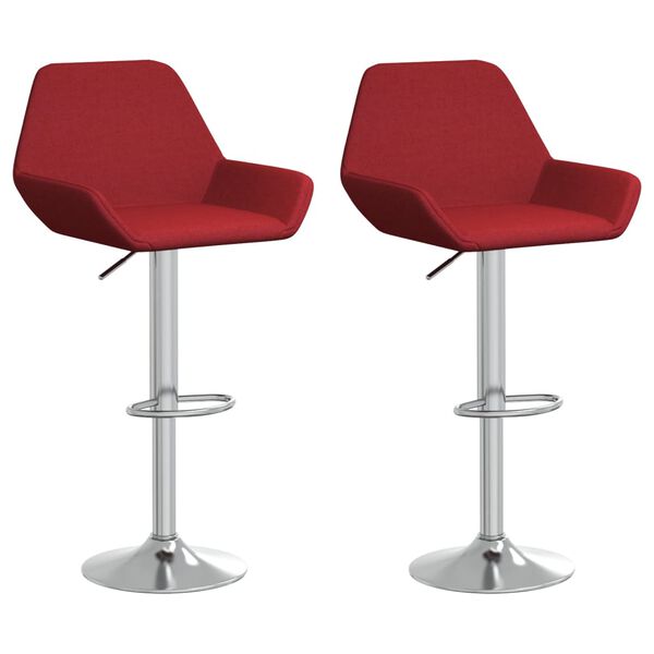 vidaXL Barhocker 2 Stk. Weinrot Stoff