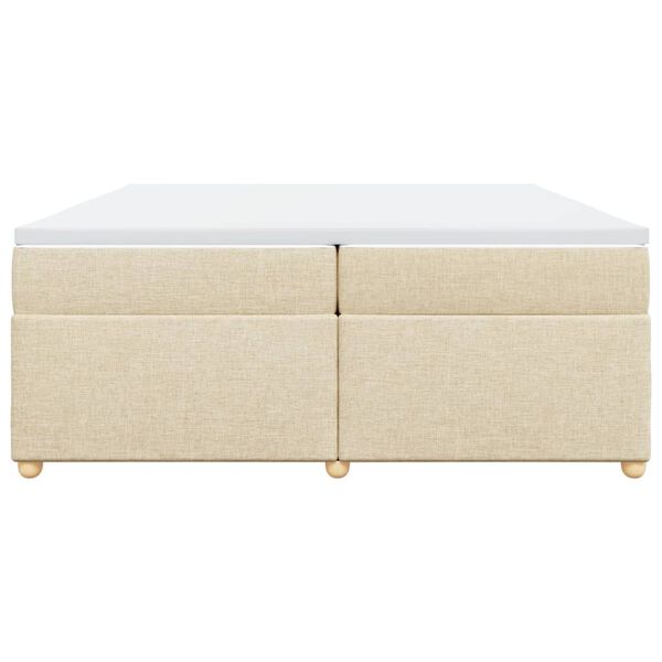 vidaXL Boxspringbett mit Matratze Creme 200x200 cm Stoff