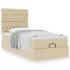 vidaXL Ottoman-Bett mit Matratze Creme 80x200 cm Stoff