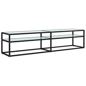vidaXL TV-Schrank Wei&szlig; Marmor-Optik 180x40x40,5 cm Hartglas