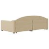 vidaXL Tagesbett Ausziehbar mit Schubladen Creme 100x200 cm Stoff
