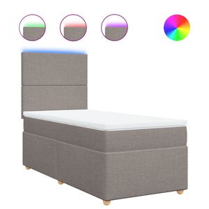 vidaXL Boxspringbett mit Matratze Taupe 80x200 cm Stoff