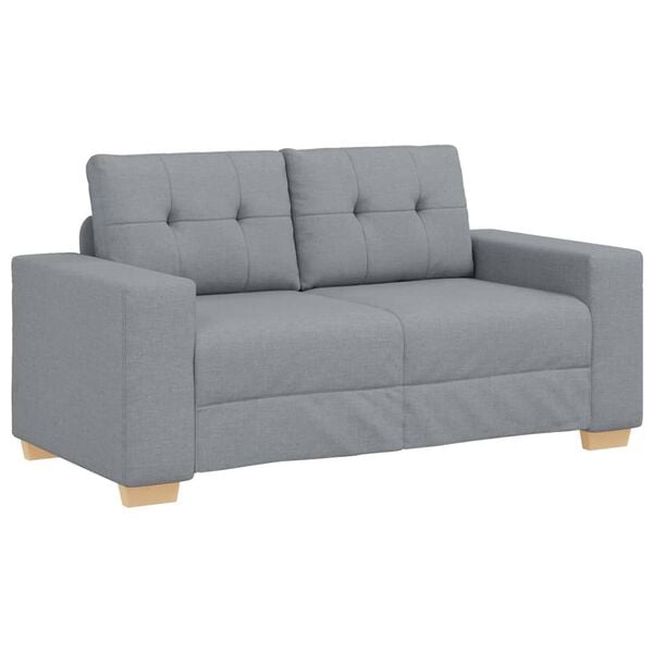 vidaXL Zweisitzer-Sofa Hellgrau 160x77x82 cm Stoff