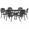 vidaXL Garten Essgruppe 7 pcs Schwarz Aluminium
