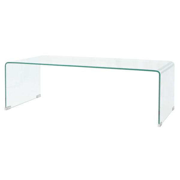 vidaXL Couchtisch Hartglas 98x45x30 cm Transparent
