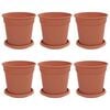 vidaXL Blument&ouml;pfe 6 pcs Ziegelrot &Oslash; 17 x 14 cm Kunststoff