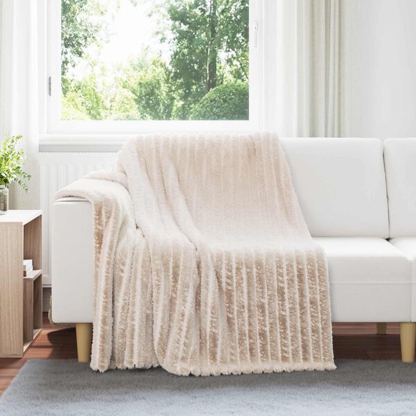vidaXL &Uuml;berwurfdecke Beige 200 x 150 cm Fleece