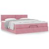 vidaXL Ottoman-Bett mit Matratze Rosa 180x200 cm Samt