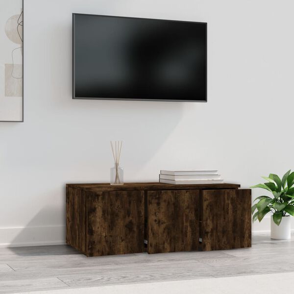vidaXL TV-Schrank Räuchereiche 80x34x30 cm Holzwerkstoff