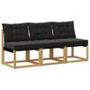vidaXL 3 stk. Outdoor Mittelsofa Massivholz Akazie und Textilene Stoff