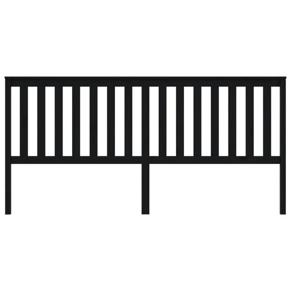 vidaXL Kopfteil Schwarz 206x6x101 cm Massivholz Kiefer