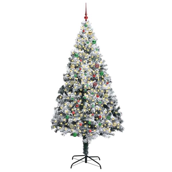 vidaXL K&uuml;nstlicher Weihnachtsbaum mit 300 LEDs mit St&auml;nder Wei&szlig; 240 cm