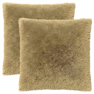 vidaXL Kissen mit Kissen HEERLEN 2 Stk. Hellgrau PV Fleece