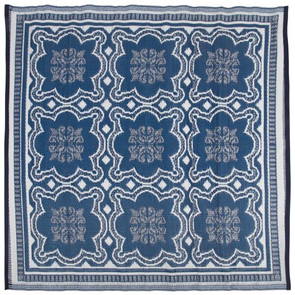 Esschert Design Outdoor-Teppich 151,5 cm Blau und Wei&szlig; OC23