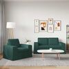 vidaXL Sofa 2 pcs Dunkelgr&uuml;n 182 x 80 x 82 cm Stoff