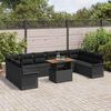 vidaXL Garten-Sofa-Set mit Kissen 11 pcs Schwarz