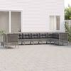 vidaXL 9-tlg. Garten-Lounge-Set mit Kissen Grau Poly Rattan