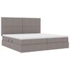 vidaXL Bett mit Stauraum und LED mit LED Taupe 200 x 200 cm Polyester