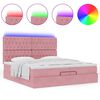 vidaXL Ottoman-Bett mit Matratzen & LEDs Rosa 200x200 cm Samt