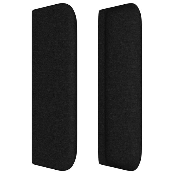 vidaXL Kopfteil mit Ohren Schwarz 163x16x78/88 cm Stoff