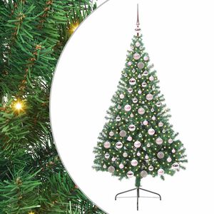 vidaXL K&uuml;nstlicher vorbeleuchteter Weihnachtsbaum Gr&uuml;n 180 cm PVC
