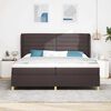 vidaXL Boxspringbett mit Matratze Dunkelbraun 200 x 200 cm Stoff