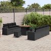 vidaXL Garten-Sofa-Set mit Kissen mit Speicher 10 pcs Schwarz
