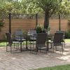 vidaXL Garten Essgruppe 7 pcs Schwarz Stahl