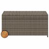 vidaXL Gartentruhe mit Rollen Grau 190L Poly Rattan