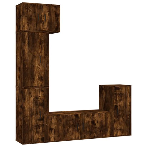 vidaXL 5-tlg. TV-Schrank-Set Räuchereiche Holzwerkstoff