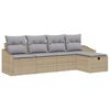 vidaXL Sofa Set mit Kissen mit Speicher Beige Poly-Rattan