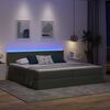 vidaXL Bett mit Stauraum und LED mit LED Dunkelgrau 200 x 200 cm Stoff