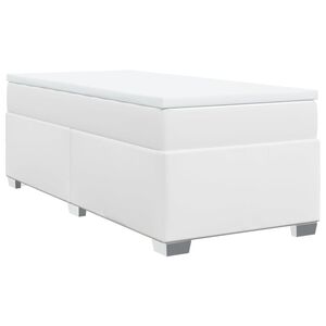 vidaXL Boxspringbett mit Matratze Wei&szlig; 90x200 cm Kunstleder