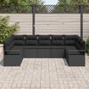 vidaXL Garten-Sofa-Set mit Kissen mit Speicher 9 pcs Schwarz