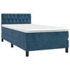 vidaXL Boxspringbett mit Matratze Dunkelblau 90x200 cm Samt