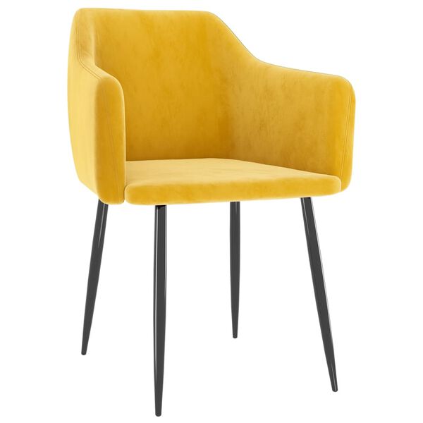 vidaXL Esszimmerst&uuml;hle 2 Stk. Senfgelb Samt