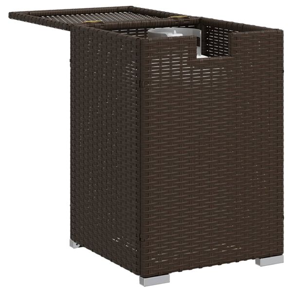 vidaXL Propan-Tank-Verstecktisch Braun 40x40x60 cm Poly Rattan