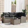 vidaXL Gartensofa-set Grau Poly-Rattan