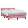 vidaXL Boxspringbett mit Matratze Rosa 160x210 cm Samt