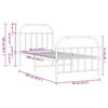 vidaXL Bettgestell mit Kopf- und Fu&szlig;teil Metall Schwarz 90x200 cm