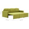 vidaXL Modulares 3-Sitzer-Schlafsofa Gr&uuml;n Stoff