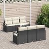 vidaXL Garten-Sofa-Set mit Kissen 7 pcs Schwarz Poly Rattan